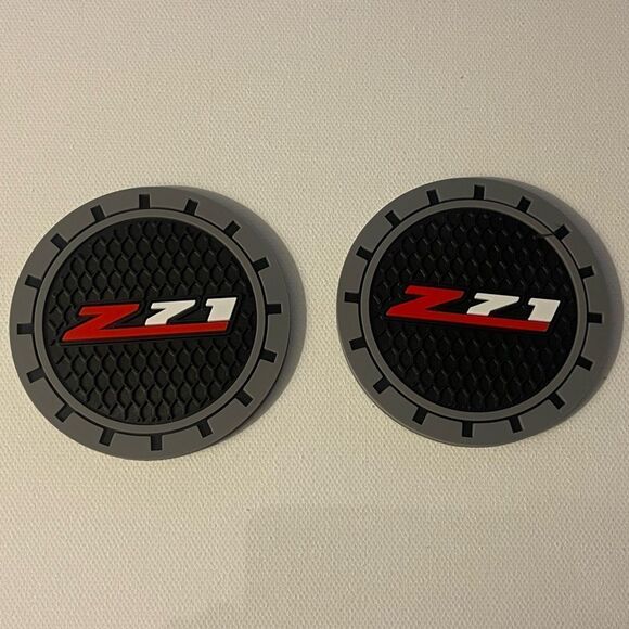 Z71 Car Cup Coasters in Black and Gray Set of 2 NWT - Picture 2 of 5